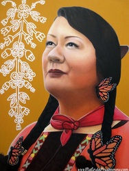 plains cree, plains cree woman, indigenous woman, native american woman, native painting, indigenous painting, native portrait, cree portrait, canadian portrait artist