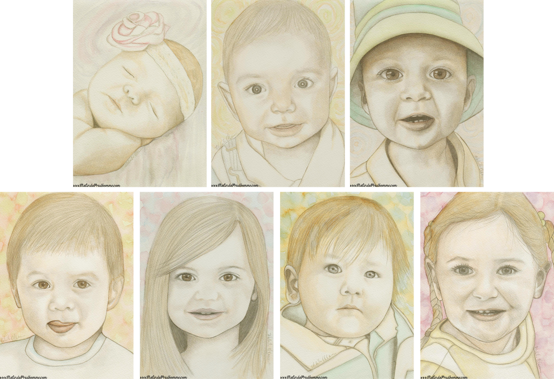 baby portrait, baby painting, baby art, portrait artist, toronto portrait artist, canadian portrait artist, portrait painting, portrait art, realistic portraiture, custom baby painting