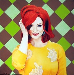 christina hendricks, christina hendricks art, mad men art, portrait artist, canadian art