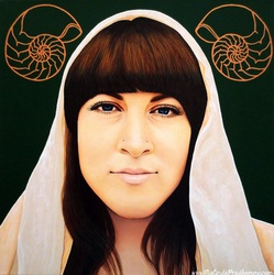 archeologist, ammonite, fossils, beauty art, toronto portrait artist