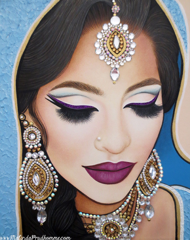 indian bride, indian art, indian beauty, sikh bride, toronto portrait artist, canadian artist